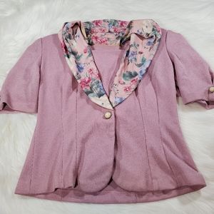 JF women's blouse size 8 glitter pink